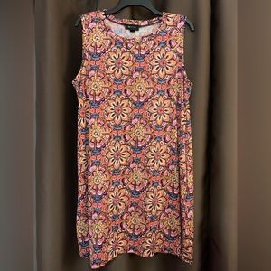 AB Studio sleeveless colorful print XL dress . Polyester/spandex